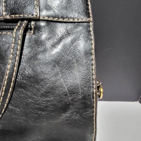 Franklin Covey Brown Leather Briefcase / Tote Work Bag - Picture 8 of 8